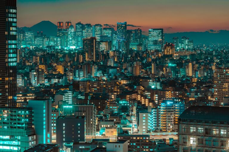tokyo, japan, buildings, city, skyscrapers, urban, night, metropolis, lights
