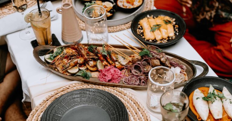 A beautifully arranged seafood platter served at a restaurant in Tanzania, capturing the essence of gourmet dining.